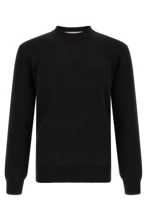 Ribbed sweater with logo Black