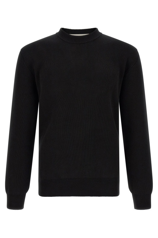 Ribbed sweater with logo Black
