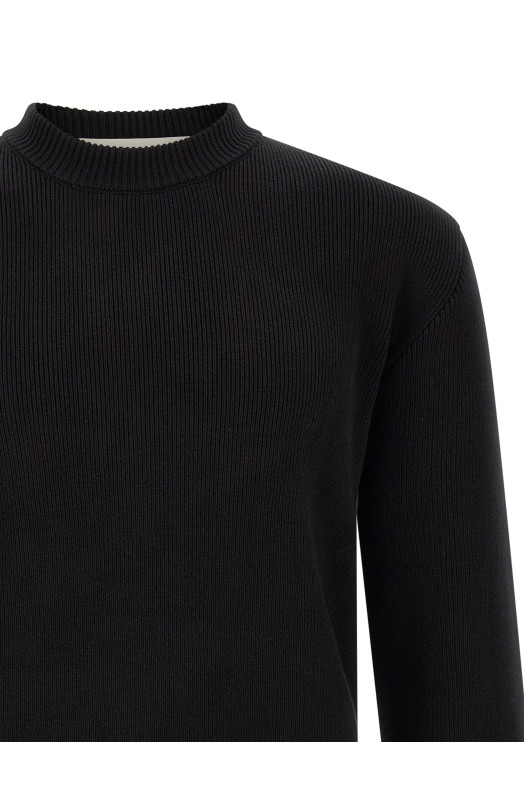 Ribbed sweater with logo Black
