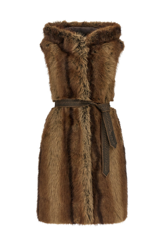 'Galearis' faux fur vest Brown