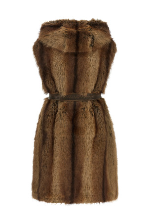 'Galearis' faux fur vest Brown