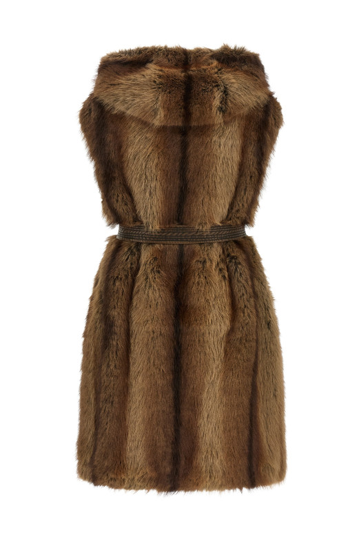 'Galearis' faux fur vest Brown