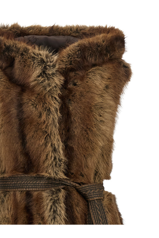 'Galearis' faux fur vest Brown