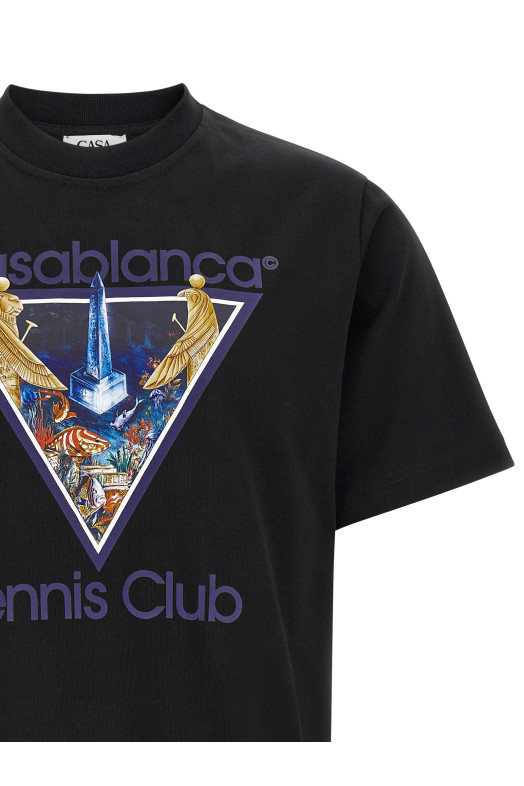 'Monde Perdu Tennis Club Icon' print T-shirt Black