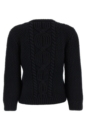 Wool sweater with processing Black