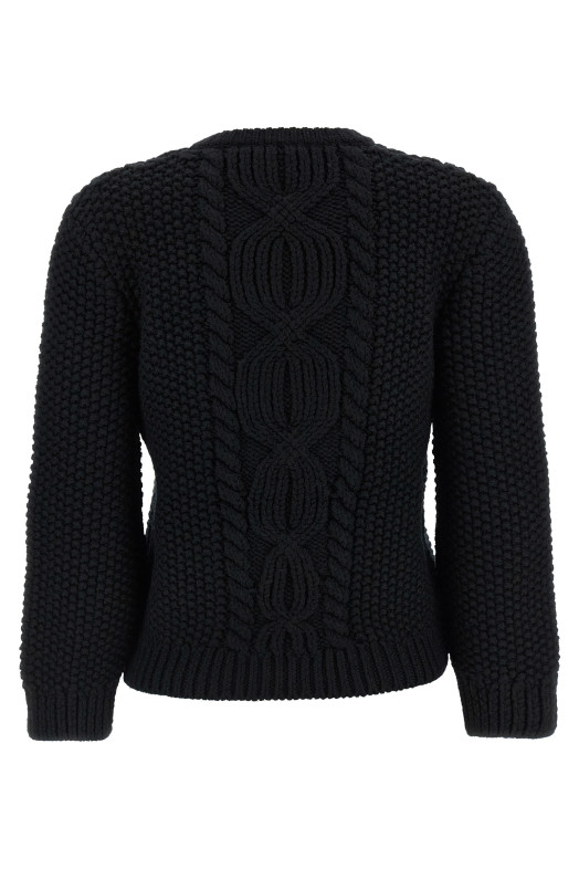 Wool sweater with processing Black