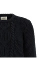 Wool sweater with processing Black