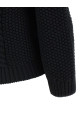 Wool sweater with processing Black