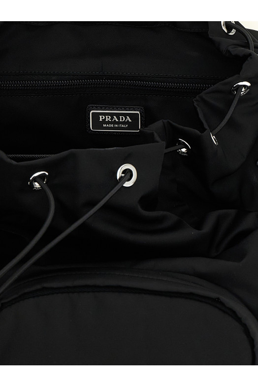 Re-nylon logo backpack Black