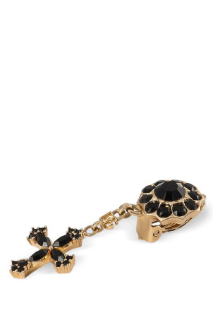 Cross pendant earrings Black