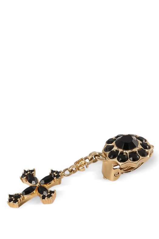 Cross pendant earrings Black