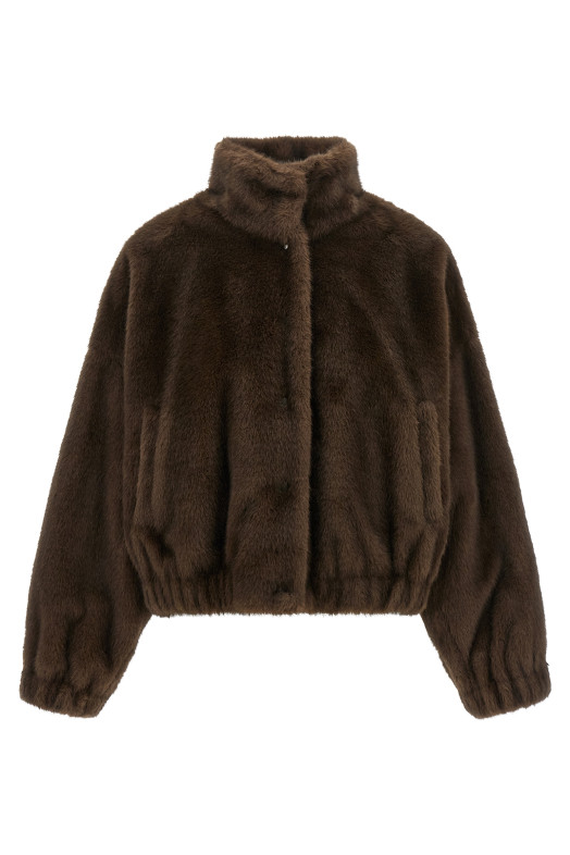 'WkdAnemone' eco-fur jacket Brown