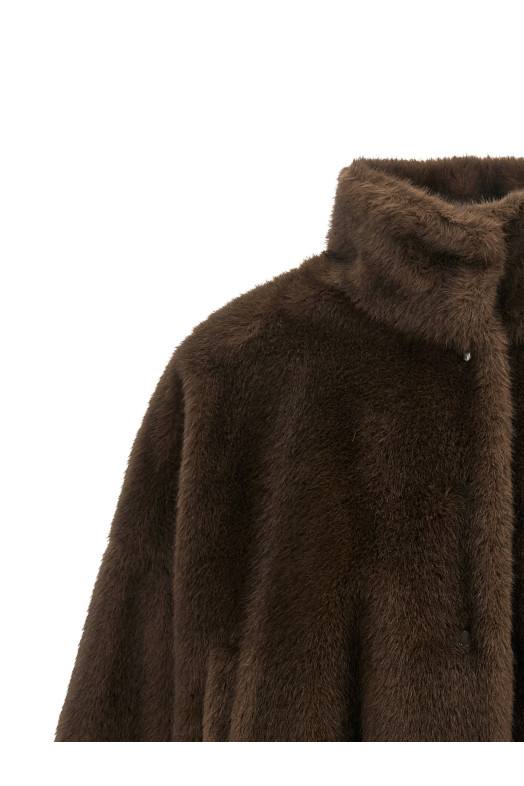 'WkdAnemone' eco-fur jacket Brown