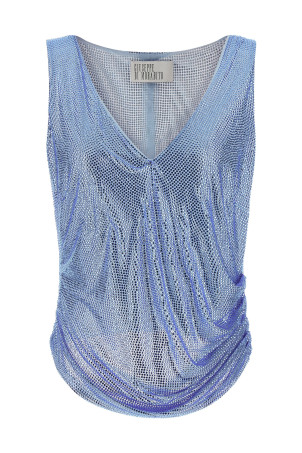 Mesh and feather top BLUE
