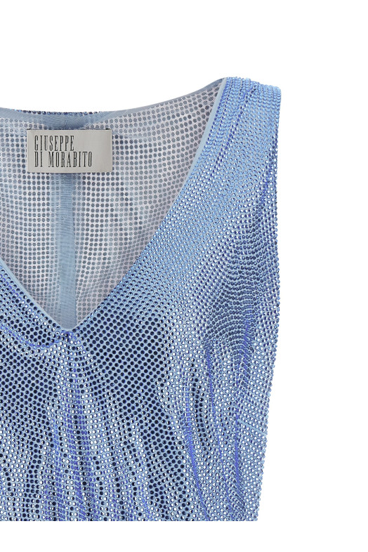 Mesh and feather top BLUE