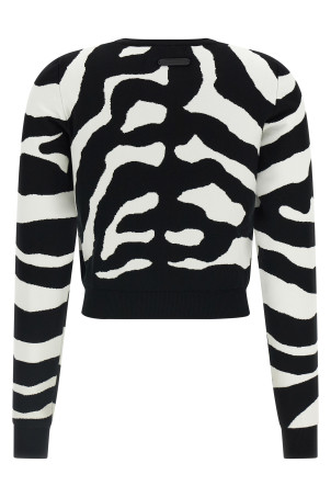 Zebra intarsia sweater Black