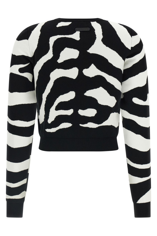 Zebra intarsia sweater Black
