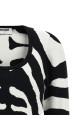 Zebra intarsia sweater Black