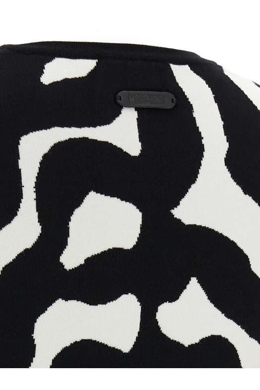 Zebra intarsia sweater Black