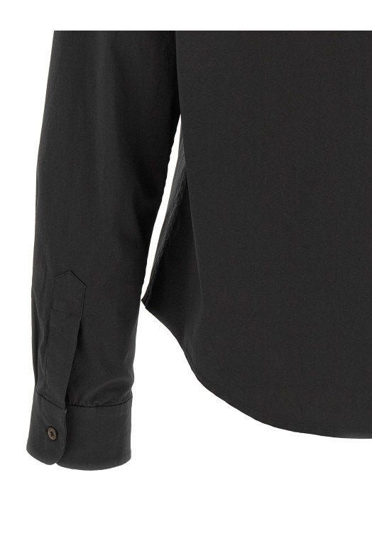 Poplin shirt with logo Black