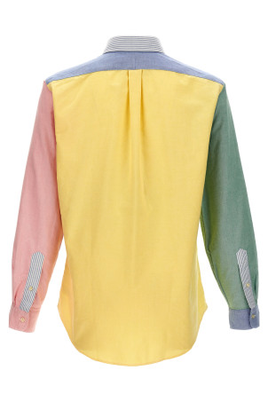Patchwork shirt with logo embroidery Multicolor