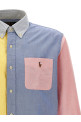 Patchwork shirt with logo embroidery Multicolor