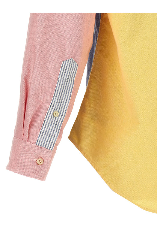 Patchwork shirt with logo embroidery Multicolor