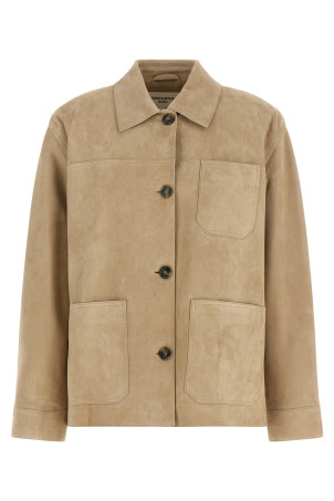 'Ghiera' Leather Jacket Beige