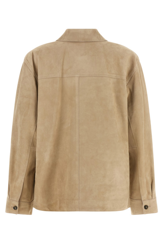 'Ghiera' Leather Jacket Beige