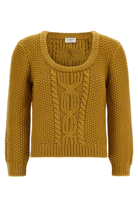 Knit with 3/4 sleeves Yellow