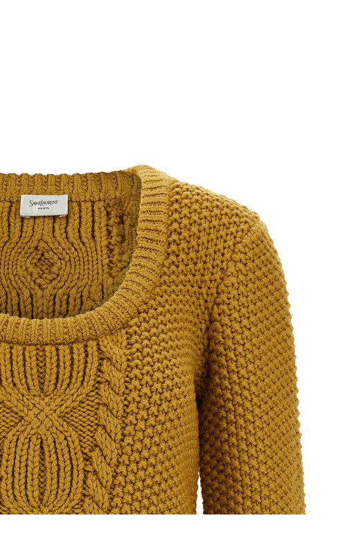 Knit with 3/4 sleeves Yellow