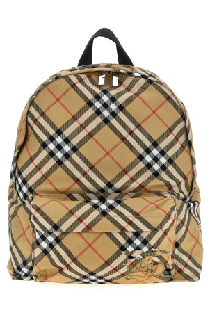 Check backpack Beige