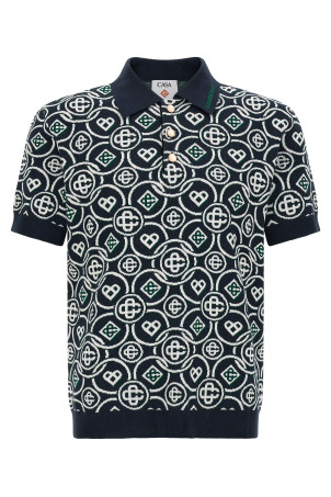 'Monogram' polo shirt Blue
