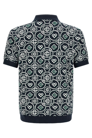 'Monogram' polo shirt Blue