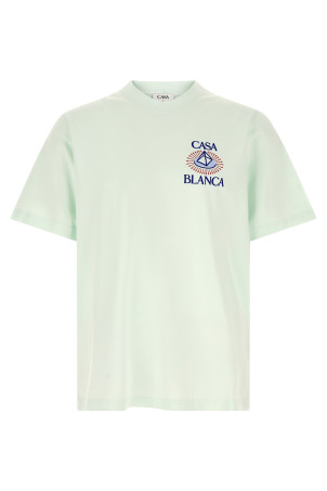 Flocked 'Celestial Pyramid' print T-shirt BLUE