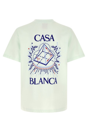 Flocked 'Celestial Pyramid' print T-shirt BLUE