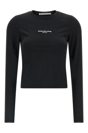 'LS Tee W/Logo print' T-shirt Black