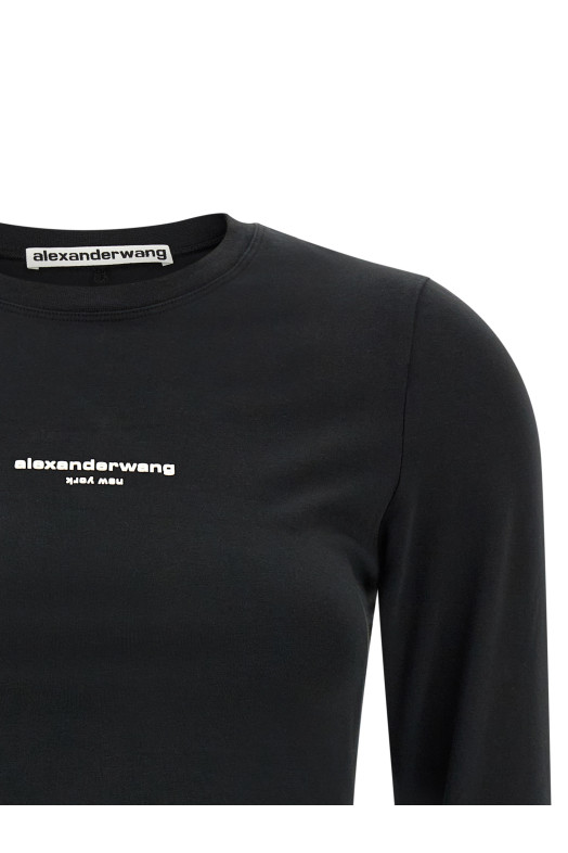 'LS Tee W/Logo print' T-shirt Black