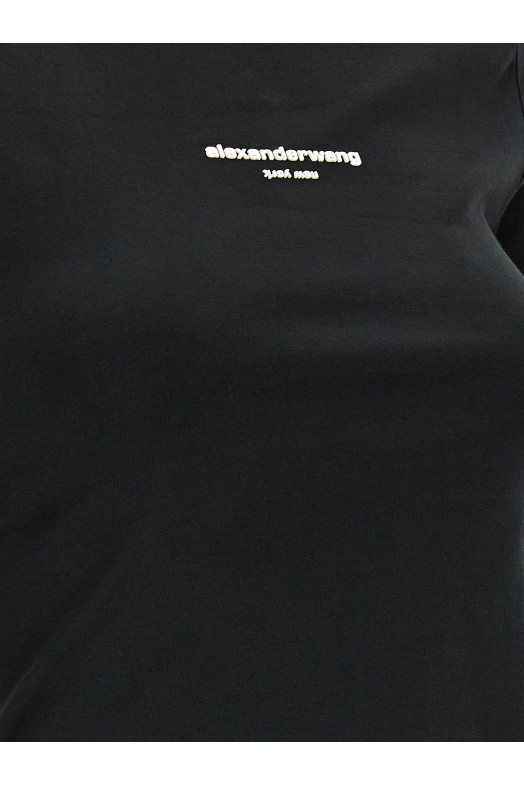 'LS Tee W/Logo print' T-shirt Black