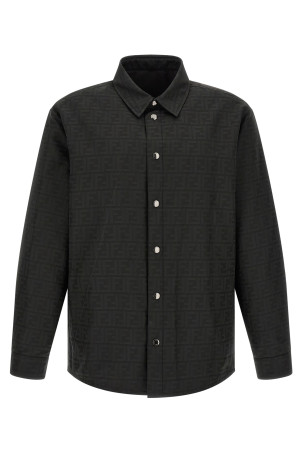 'FF' Jacquard Overshirt Black