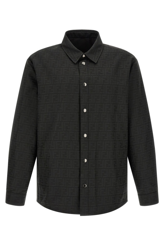 'FF' Jacquard Overshirt Black