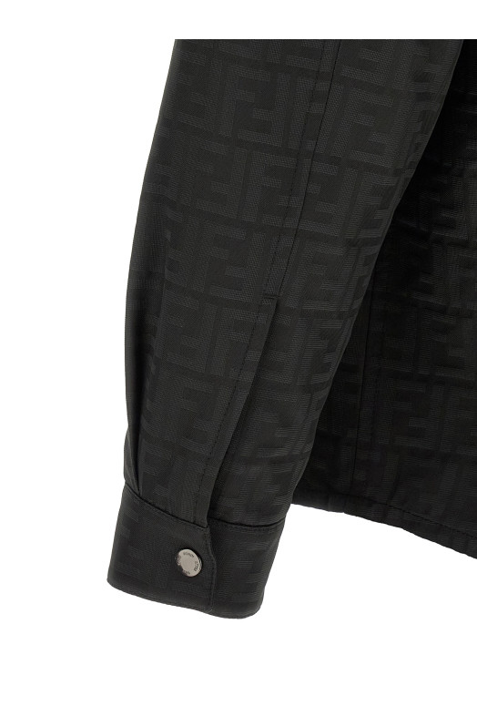 'FF' Jacquard Overshirt Black