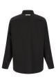 Wool shirt with pocket Black