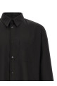 Wool shirt with pocket Black