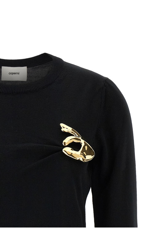 'Emoji' pin sweater Black