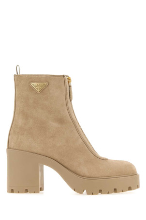 Beige suede ankle boots PRADA (1T620OF085054)