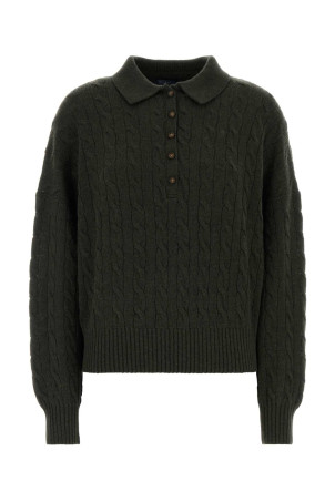 Bottle green wool blend polo shirt POLO RALPH LAUREN (211B17767)
