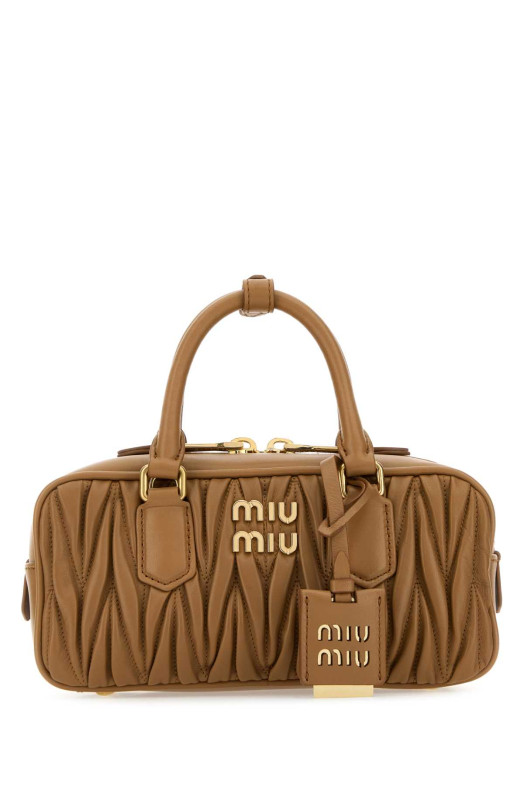 Caramel leather Arcadie handbag MIU MIU (5BB142VOONAN88)