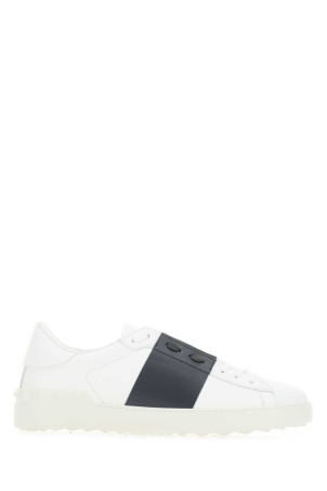 Navy blue leather Open sneakers with black band VALENTINO GARAVANI (6Y2S0830BLU)