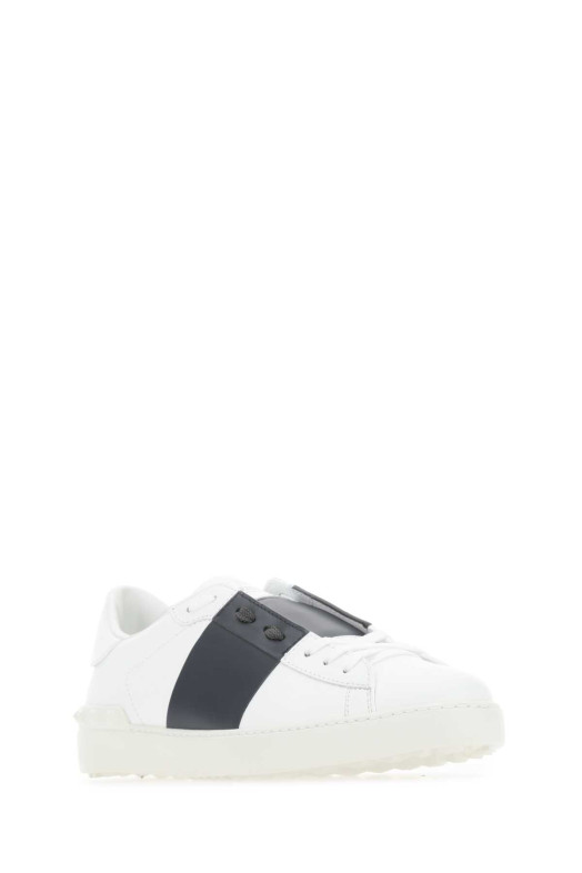 Navy blue leather Open sneakers with black band VALENTINO GARAVANI (6Y2S0830BLU)